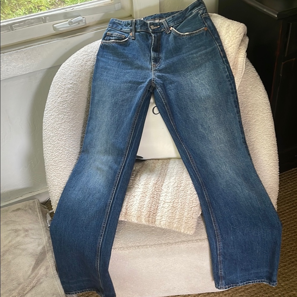 Zara mid rise wide leg jeans
